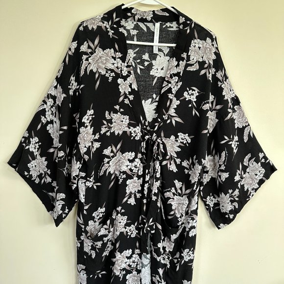 Spiritual Gangster Boho Floral Print Longline Kimono Cardigan Duster One Size - Picture 4 of 10